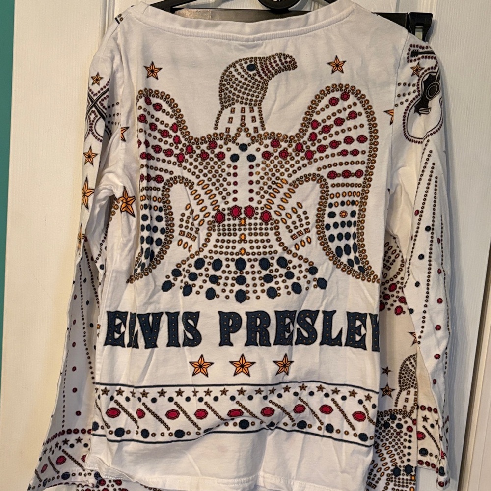 Elvis Graphic pajama set - White with Blue & Gold Accent - Picture 4 of 4